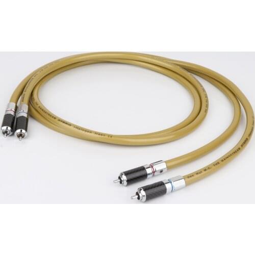 Hi-end Copper RCA interconnect Cable with carbon fiber RCA plug connector Hifi Audio RCA Male to Male Cable