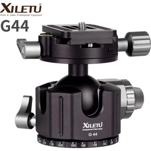 XILETU G-44 TOP Panorama 360 Degree Camera Tripod Ball Head 44MM Aluminum Alloy Ballhead with Quick Release Plate for ARCA-SWISS