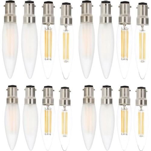 10Pcs B22 Led Candle Bulb 2W 4W 6W COB Led Lamp 220V Retro Edison Filament Light Bulbs C35 Light For Home Chandelier Lighting