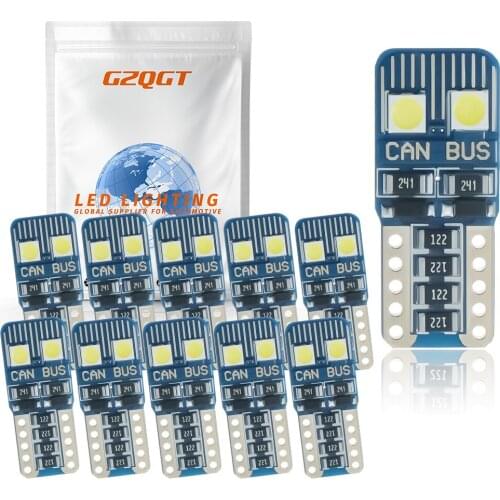 10pcs T10 W5W Super Bright 3030 LED 4 SMD Car Interior Reading Dome Lamps Auto Luggage Compartment Light Wedge Trunk Door Bulb