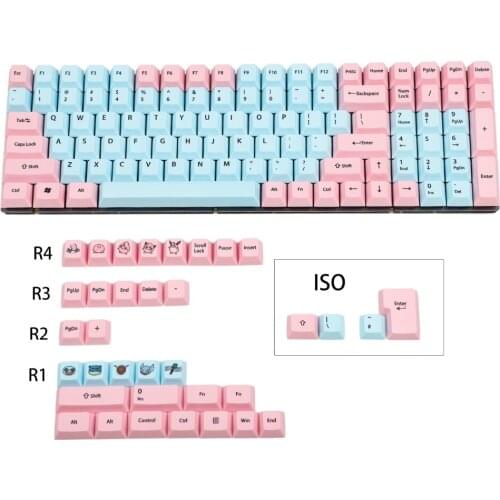 135 Keys Cherry Profile Thermal Sublimation Miami PBT Keycaps Key Cap Set for MX Mechanical Keyboard Filco Ducky 104 GK64 Tada68
