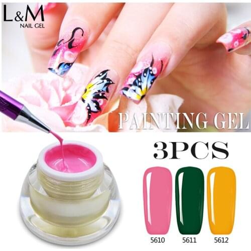3pcs/lot ibdgel Painting Gel New Arrival 8g Led Uv Nail Gel Polish Set Gel Lacquer Varnish