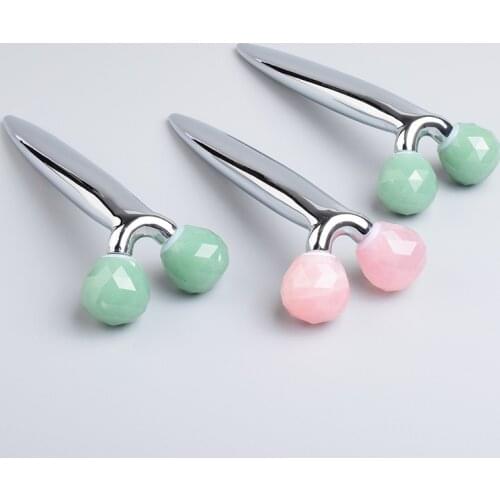 3D Jade Roller Massager Face Massage Roller Rose Quartz Facial Massager Pink Crystal Stone Face Lift Tool Beauty Wrinkle Removal