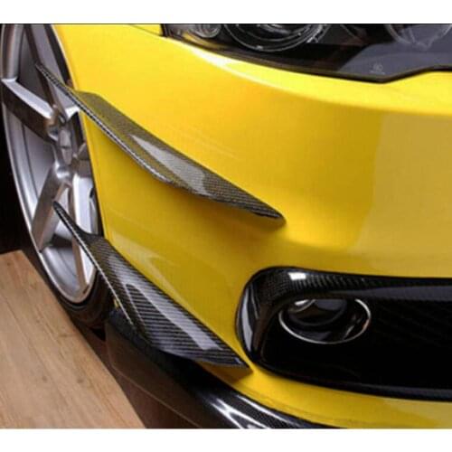 4Pcs Car Front Bumper Canard Splitter Fin Spoiler Carbon Fiber Universal Practical Modified Decoration Car Accessories