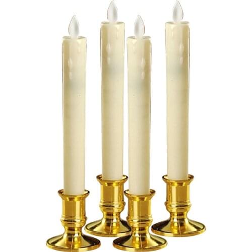 4x LED Candle Swinging Flame 25cm Pillar Candle Dinner Table Decor