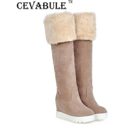 CEVABULE 2021 Frosted Cashmere Over-the-knee Boots Snow Boots Inner Slope Boots Womens Shoes Boots Cowboy Boots TYX