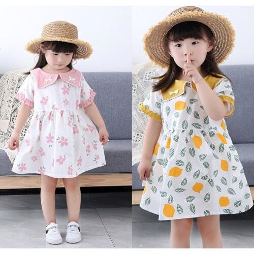 Baby Dress 2021 Summer New Girls Fashion Infantile Dresses Cotton Childrens Clothes Flower Style Kids Clothing Princess Dress