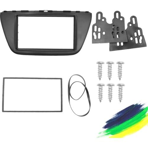 Double Din Car Radio Fascia for 2013 2014 Suzuki SX4 S Cross DVD Frame Stereo Dash Kit Auto Trim
