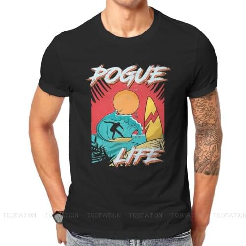 Retro Surf Classic Hipster TShirts Outer Banks Pogues Plot Male Graphic Pure Cotton Streetwear T Shirt Round Neck Oversized