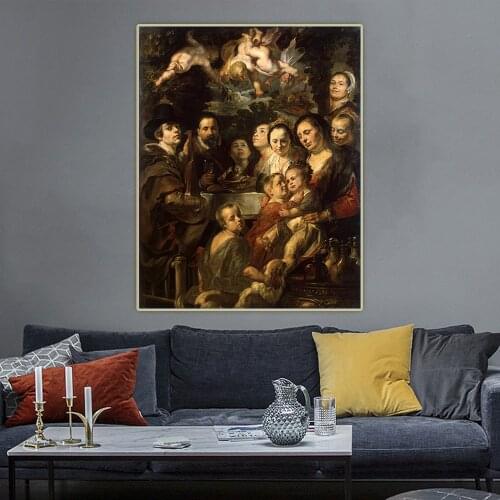 Jacob Jordaens《Portrait of the artist with his family》Canvas Oil Painting Artwork Aesthetic Picture Wall Decor Home Decoration