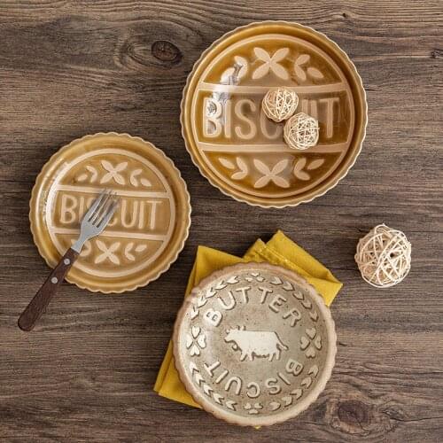 Japanese-style Cookies Series, Cartoon Cute, Old and Retro, Underglaze Ceramic Dinner Plate Bowl Dinner Plates Kitchen Tools