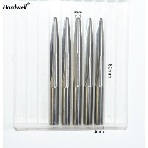 6mm*R1.5*80L,5pcs,2 blades Taper Ball nose End Mill,CNC milling Cutter,Solid carbide tool,woodworking router bit
