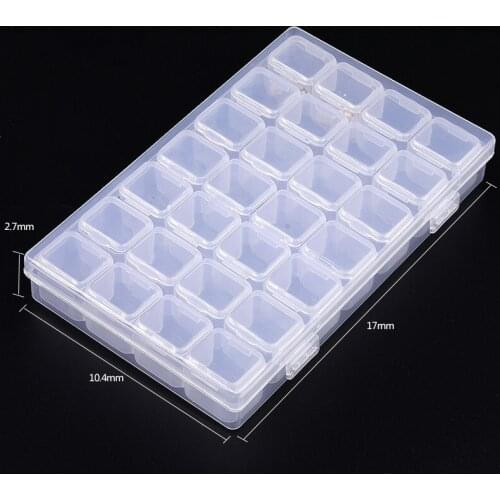 Fashion High Quality Nail Art Tools Equipment Storage Box Nail Accessories Subpackage 28 Grid Transparent Jewelries Storage Box