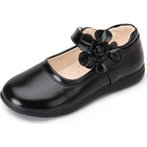 Girls Leather Shoes for Children Wedding Dress Princess School Shoes Kids Summer Bow-knot Black Student Sandals Korean Fashion
