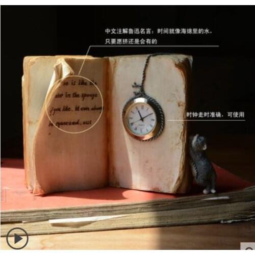 Creative retro nostalgia Library bookshelf cafe Desk decoration Furnishing articles fake book statue home decoration wedding