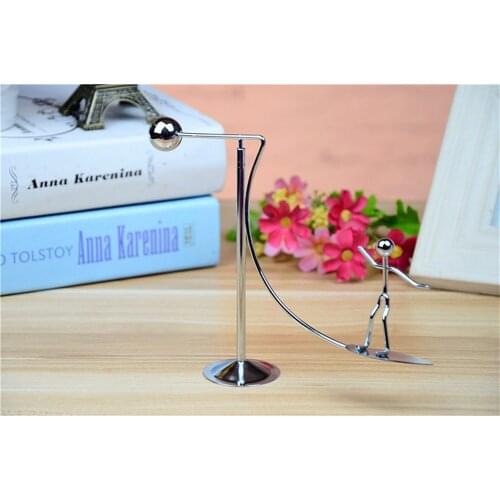 Newton balance metal display surfing and skiing shape Science and physics desk toys home decor