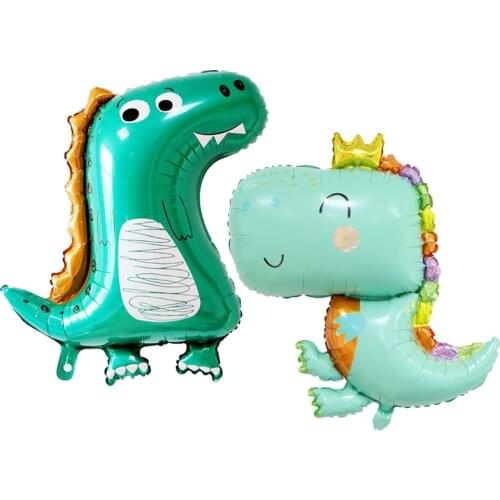 Cute green little dinosaur kid toy aluminum foil balloon birthday party childrens day Dinosaur themed party decorations