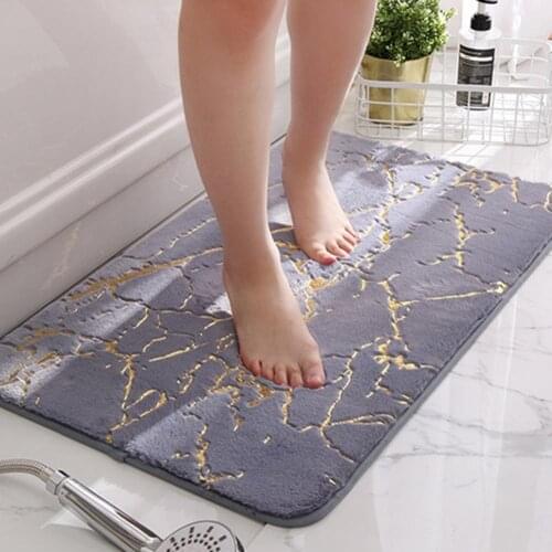 Washable Floor Mat Anti-slip Water Absorbent Door Carpet Fast Drying Polyester Rectangular Ground Mat Cushion for Daily Use