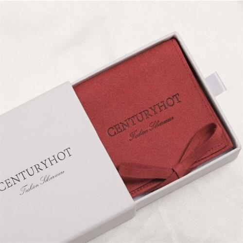 Wholesale 500pcs/lot White Paper Jewelry Boxes Samll Gift Box For Jewelry Suede Envelop Pouch With Logo Printed