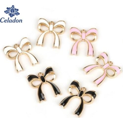Wholesale 27-36pcs 17x20mm Alloy Metal Bow Tie Charms Pendant for Jewelry Making Fit DIY Handmade Earring Necklace