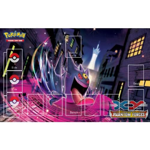 Pokemon Card Game XY Phantom Forces Gengar Playmat Mat for Children Toys Table Cards Game Rubber Pad Accessories