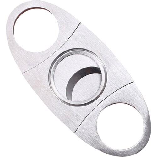 Custom Luxury Double Cigar Cutter Stainless Steel Table Cigar Cutter Accessories