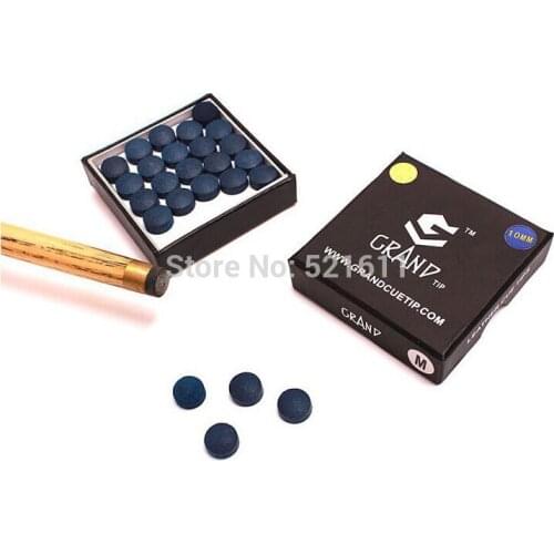 50pcs/lot Professional GRAND 10mm snooker cue tips in S/M/H 4colors pool cue tip mono-layer pigskin billiard accessories