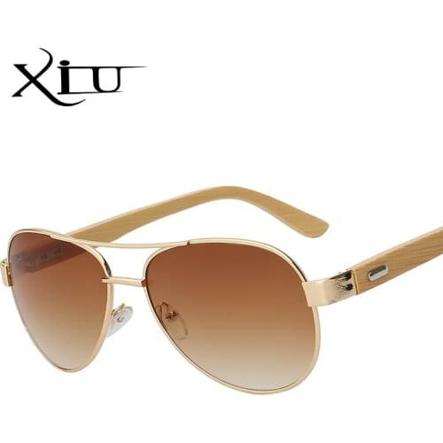 Classic Shades Sunglasses Bamboo Temple Natural Sun glasses Men Women Retro Brand Designer Sunglasses Fashion Top Quality UV400