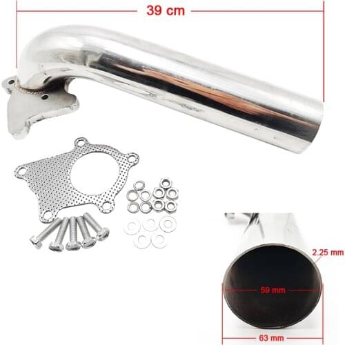 Universal T3/T4 TURBO 5 BOLT TURBINE EXHAUST DOWN PIPE 2.5" DIA 90 DEGREE S/S w/ GASKET