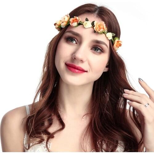 Boho Ladies Floral Flower Festival Wedding Garland Hair Head Band Beach Party Women Hair Accessories резинки для волос детям