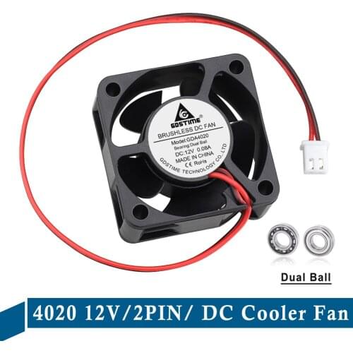 5 pcs 40x40x20mm Cooling Fan DC 12V Ball Bearing 2Pin 4020 40mm 1.57 inch 3D Printer Computer Case Cooler Fan Server Radiator