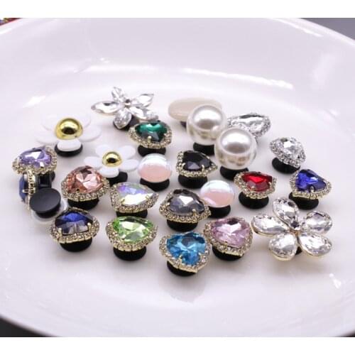 Vintage Croc Charms DIY Shoes Decorations Rhinestone Clog Shoes Buckle Gorgeous Colorful Shoe 2021 Handmade Jewelry Fashion