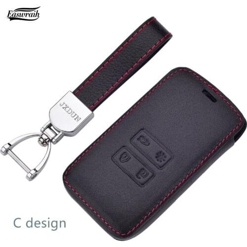 Gift NEW High Quality 4D Car Genuine Leather KeyChain Case Cover Pocket Wallet For Renault Koleos Kadjar Purse Pouch Accessories