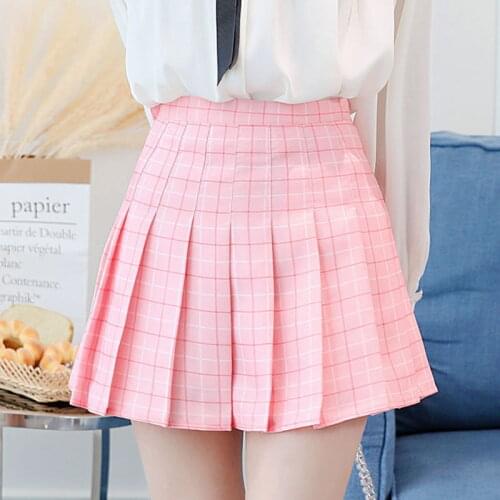 Women Skirt Fashion High Waist Pleated Skirt Sweet Cute Girls Dance Mini Skirt Cosplay Preppy Uniform School Short Skirts