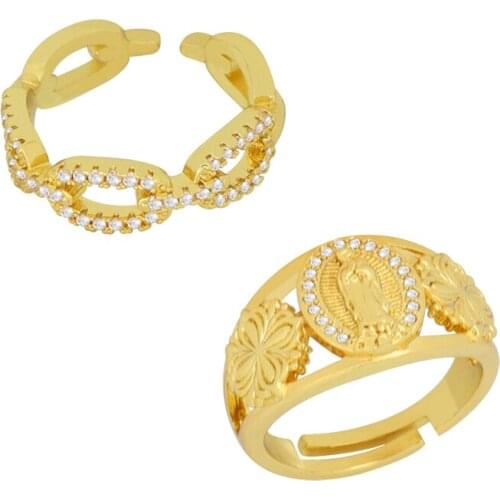 Woman Rings Holy Virgin Mary Shaped Christian Jewelry Religion Dainty Cubic Zircon Circle Ring bagues de femme