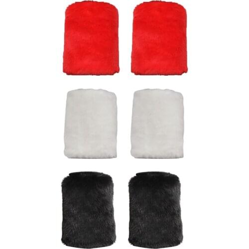 Ladies Solid Faux Fur Leg Warmer Winter Boots Shoes Cuff Sleeve Topper