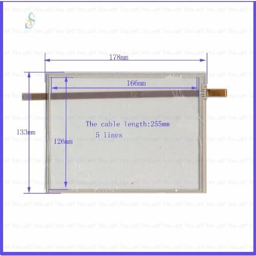 ZhiYuSun 178mm*133mm 8inch 5-wire resistive touch panel for Car DVD, 178*133 GPS Navigator screen glass