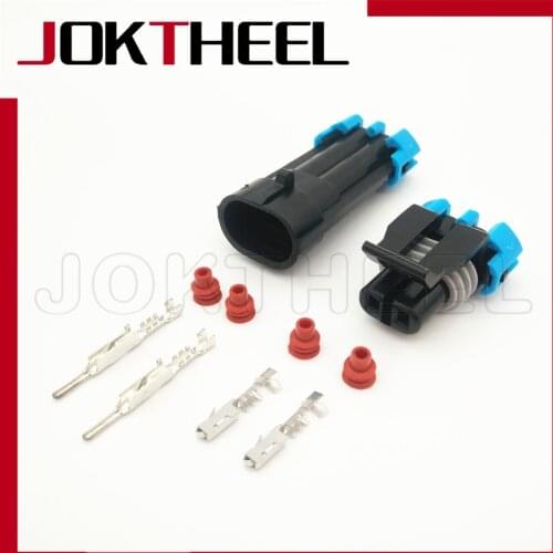1-20 sets Delphi 2 pin way black male female waterproof temperature Sensor Plug auto connector 12162000 12052641