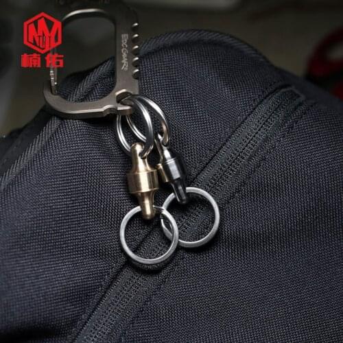 1PC Titanium Alloy Brass Quick Release Detachable Keychain Portable Key Ring Keychain EDC Outdoor Pocket Multifunction Tool