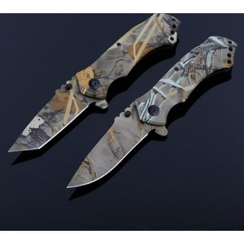1pc Folding Blade Knife Tactical Survival Knives Camouflage Pocket Camping Hunting Outdoor Stainless Steel Fruit Cutter EDC Tool