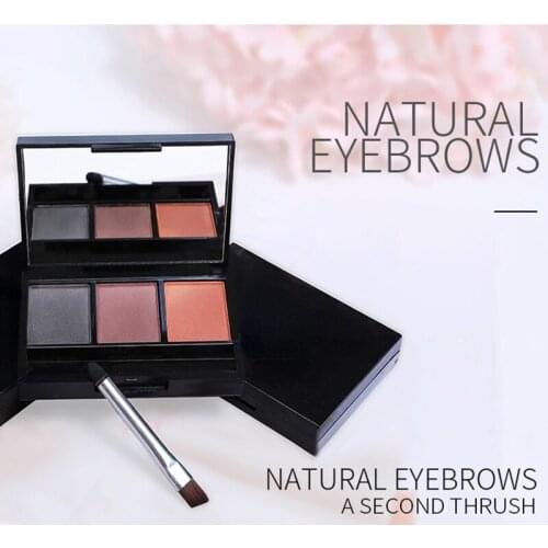1pc Tri-color Eyebrow Powder Eyebrow Deepening Decoration Makeup Tools Waterproof Lasting Natural Eyebrow Beauty Cosmetics