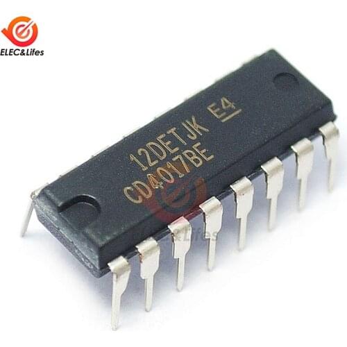 10Pcs CD4017 CD4017BE DIP16 CD4017B DIP-16 DECADE COUNTER DIVIDER IC New Original