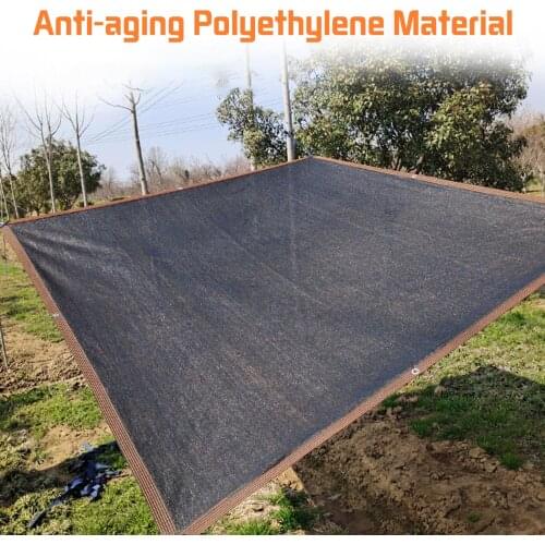 12/9 Pin Sun Shade Cloth 90% UV-Resistant Black Sunblock Shading Net Mesh with Grommets for Outdoor Backyard Garden Plants Patio