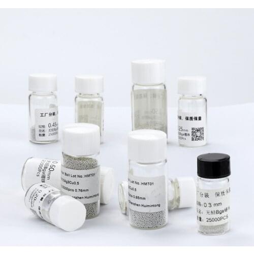 25k / Bottle Reballing Balls 0.2 0.25 0.3 0.35 0.4 0.45 0.5 0.55 0.6 0.65 0.76MM BGA Solder Ball Lead-Free For Phone Repair Tool