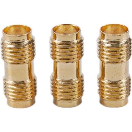 3x Gold RF Connector SMA Female to SMA Female For Two Way Radio SMA-F to SMA-F Antenna Adapter