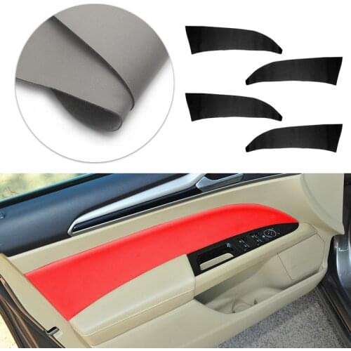 4pcs Car Microfiber Leather Interior Door Panel Armrest Cover Sticker Trim For Ford Mondeo MK5 2014 2015 2016 2017 2018