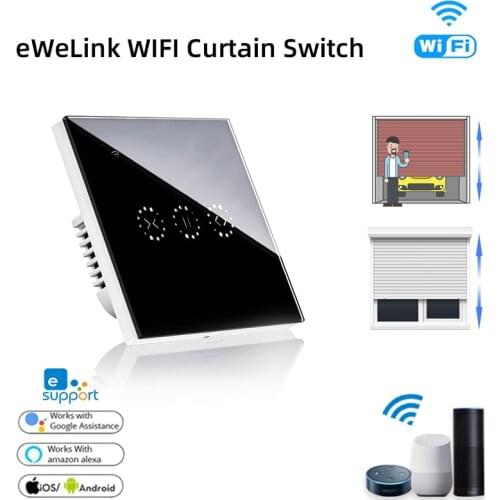 220V EU/US Standard WiFi Roller Shutter/Curtain Switch for Electric Motorized Blinds&AC Electric Motor,Remote Control,eWeLink
