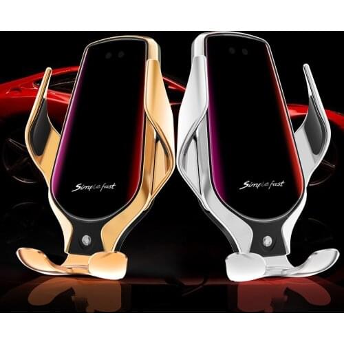Type-C Qi Wireless Car Charger Automatic Clamping 10W R3 Touch Sensing Infrared Induction Car Phone Holder Mobile GPS Bracket B8