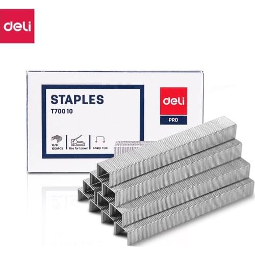 Deli ET70010 Tacker Staples 13/8 1000 pcs per box Zinc plated wire iron