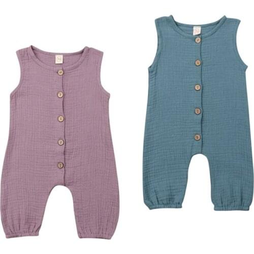 Newborn Toddler Girls Buttons Romper Outfit Playsuit Jumpsuit Kids Baby Girl Boy Summer Rompers Jumpsuit Clothes Overalls Tops